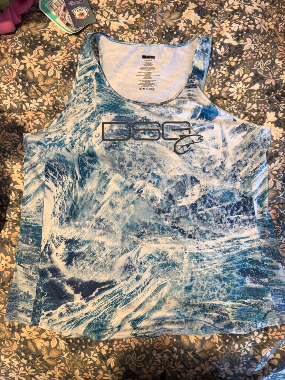 NWT - DSG Women's Blue Wave Print Tank Top